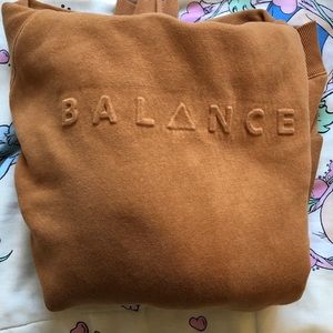 Balance athletica maker hoodie tan mustard yellow brown